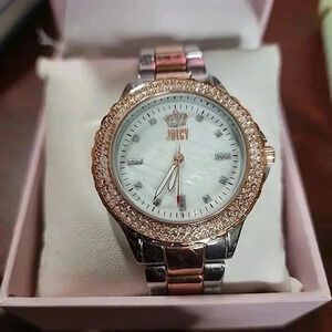 Juicy Couture Two toned watch with rhinestones